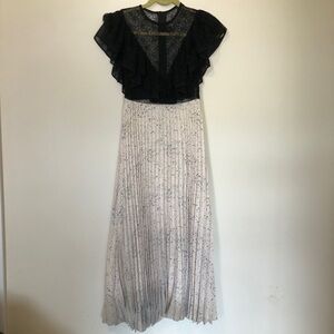 Elegant Black and White Lace Dress